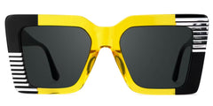 Shamika Large Black and Yellow Sunglasses with Rectangle Frames | Zeelool