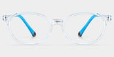 Olive Rectangle Crystal Blue Frame Eyeglasses for Pre-tweens