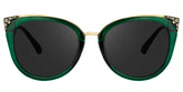Dalton Cat Eye Sunglasses with Dark Green Frames