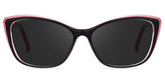 Fidelia Cat Eye Black Sunglasses and Pink Edge