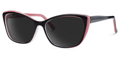 Fidelia Cat Eye Black Sunglasses and Pink Edge