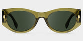 Reina green Frame Polarized Sunglasses with geometric Style Online | ZEELOOL