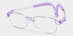 Bright Rectangle Crystal Purple Frame Eyeglasses for Pre-tweens