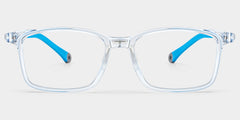 June Rectangle Crystal Blue Frame Eyeglasses for Pre-tweens