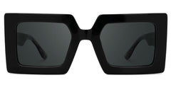 Tiffaney Black Square Sunglasses with Black Denim Temples