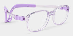 Bright Rectangle Crystal Purple Frame Eyeglasses for Pre-tweens