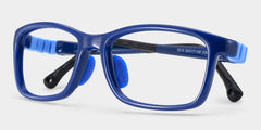 Brook Rectangle Blue Frame Eyeglasses for Pre-tweens