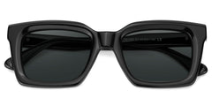 Solana Rectangle Black Polarized Sunglasses