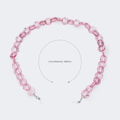 Pink Round Glasses Chain -Sunglasses Transparent Chain