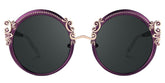 Nelida Designer Sunglasses in Round Purple Frame