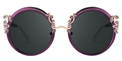 Nelida Designer Sunglasses in Round Purple Frame