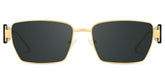 Aluna Rectangle Gold Polarized Sunglasses