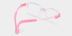 Casey Rectangle Crystal Pink Frame Eyeglasses for Pre-tweens