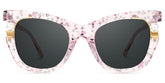 Transparent Pink Sunglasses with Pearl and Glitter Stars