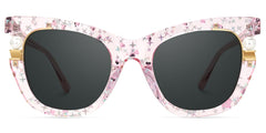 Transparent Pink Sunglasses with Pearl and Glitter Stars
