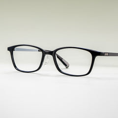 Finne Rectangle Black Frame Eyeglasses for Teens