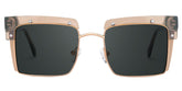 Designer Kiana Champagne Frame Sunglasses | Zeelool