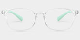 Kids Rectangle Crystal Green Amaker Frame Glasses | Zeelool