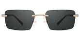 Brown Mixed-Materials Rectangle Sunglasses- Savitrie
