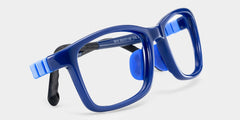 Brook Rectangle Blue Frame Eyeglasses for Pre-tweens