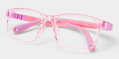 Clay Rectangle Pink Frame Eyeglasses for Teens