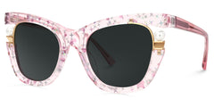 Transparent Pink Sunglasses with Pearl and Glitter Stars