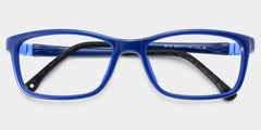 Brook Rectangle Blue Frame Eyeglasses for Pre-tweens