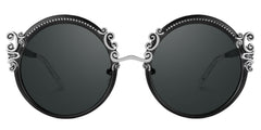 Nelida Designer Sunglasses in Round Black Frame