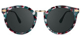 Quentina Round Blue Floral Frame Sunglasses | Zeelool