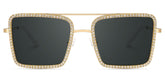 Diva Frame Glasses, Gold Glitter Sparkle Square Sunglasses