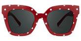Malcolm Square Red Polka Dot Frame Sunglasses | Zeelool