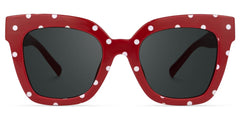 Malcolm Square Red Polka Dot Frame Sunglasses | Zeelool