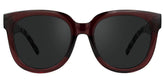 Harrell Square Dark-Red Sunglasses | Zeelool Glasses