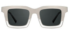 Evan Rectangle Silver Frame Sunglasses for Males | Zeelool