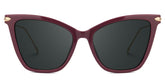 Hilary Butterfly Dark-Red Sunglasses with Thin Frames