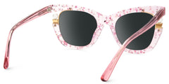 Transparent Pink Sunglasses with Pearl and Glitter Stars