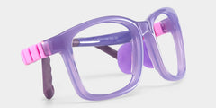 Brook Rectangle Purple Frame Eyeglasses for Pre-tweens