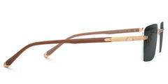 Brown Mixed-Materials Rectangle Sunglasses- Savitrie