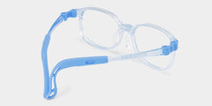 Casey Rectangle Crystal Blue Frame Eyeglasses for Pre-tweens
