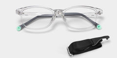 Luca Rectangle Crystal Gray Frame Eyeglasses for Pre-tweens