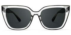 Mirta Square Black Sunglasses and Crsystal Frames