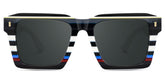 Big Square Sunglasses Frames With Black and White Stripes