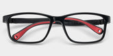 Clay Rectangle Black Red Frame Eyeglasses for Teens