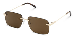 Rey Gold Rectangle Sunglasses Online | Zeelool