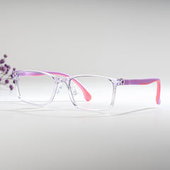 Sunny Rectangle Purple Frame Eyeglasses for Tween
