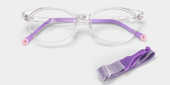 Olive Oval Crystal Purple Frame Eyeglasses for Pre-tweens