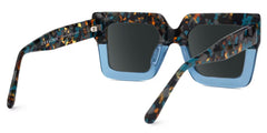 Brandon Blue Square Sunglasses with Chunky Acetate Frames