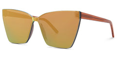 Liliane - Square Orange Frame Sunglasses