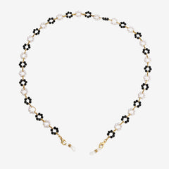 Fashion Black White Flower Eyeglasses Chains Accessories on Zeelool