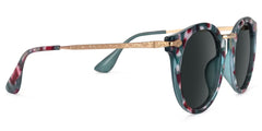 Quentina Round Blue Floral Frame Sunglasses | Zeelool